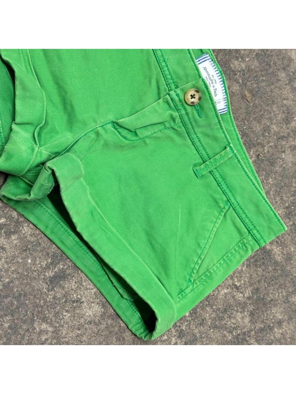 Vintage Y2K Abercrombie & Fitch Low Rise Green Mini Shorts - Picture 5 of 7